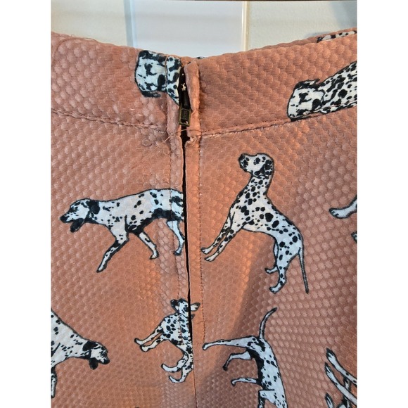 HUTCH‎ Anthropologie Sporty Dalmation Skirt Full A-Line Orange Red Size 2 - Picture 6 of 8